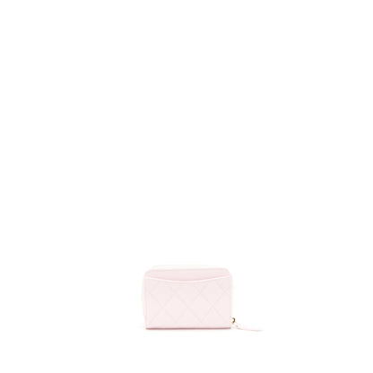 Chanel 22P Zip Card holder Caviar pink LGHW