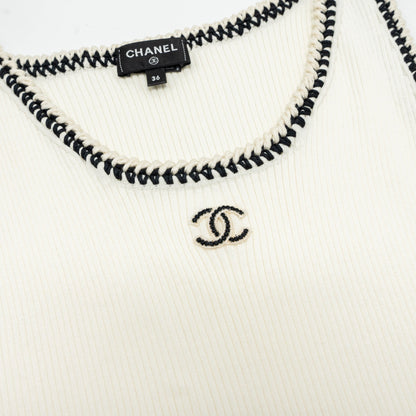 Chanel Size 36 Mini Dress Silk/Cotton White/Black