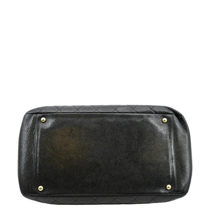 CHANEL Grand Shopping Caviar Leather GST Tote Bag Black