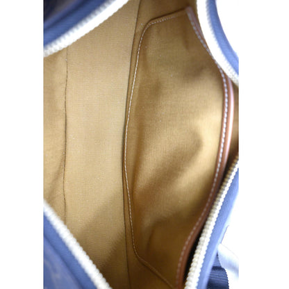 CELINE Ava Triomphe Canvas Calfskin Shoulder Bag Tan