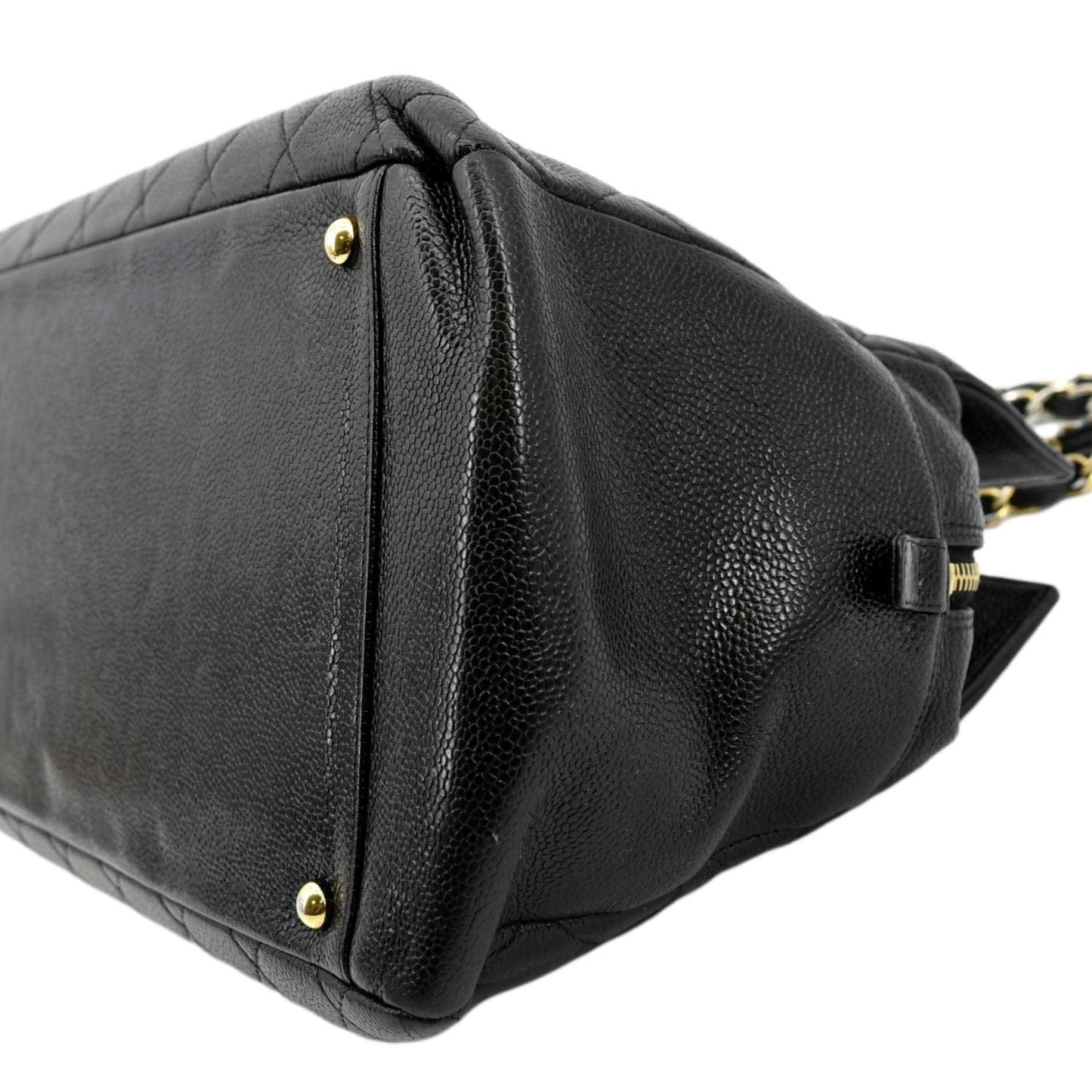 CHANEL Grand Shopping Caviar Leather GST Tote Bag Black