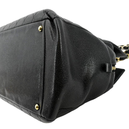 CHANEL Grand Shopping Caviar Leather GST Tote Bag Black