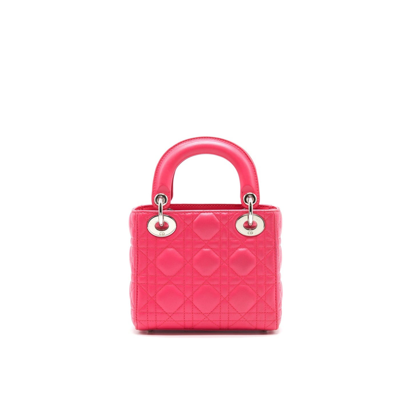 CHRISTIAN DIOR MINI LADY DIOR LAMBSKIN HOT PINK with SHW