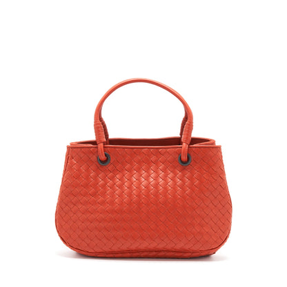 Bottega Veneta Tote Purse Orange Ruthenium Gold Hardware