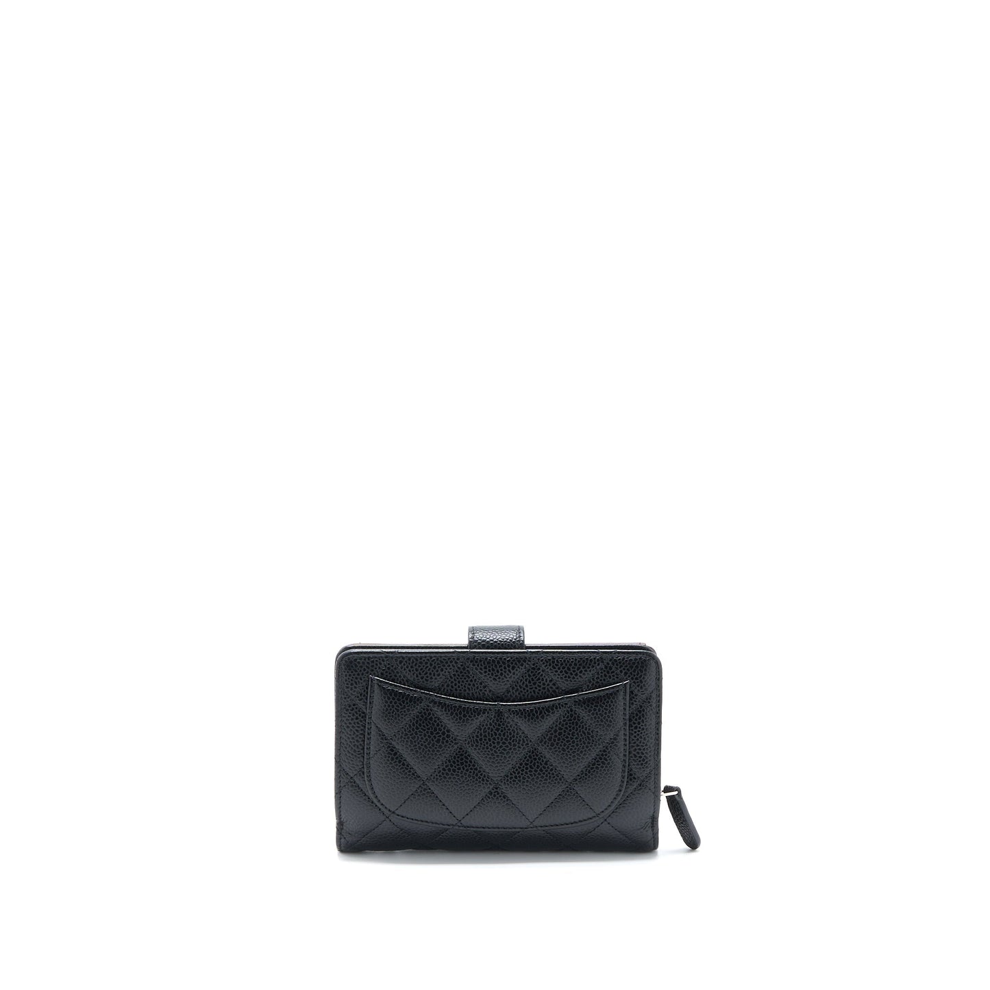 Chanel Compact Zipper Wallet Caviar Black SHW