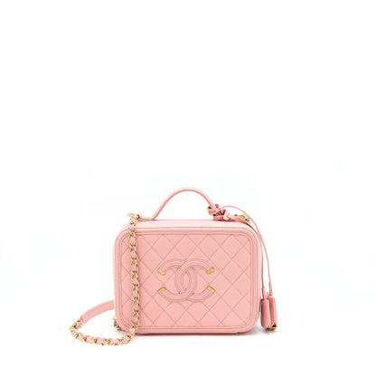 Chanel Filigree Vanity Case Caviar Pink GHW