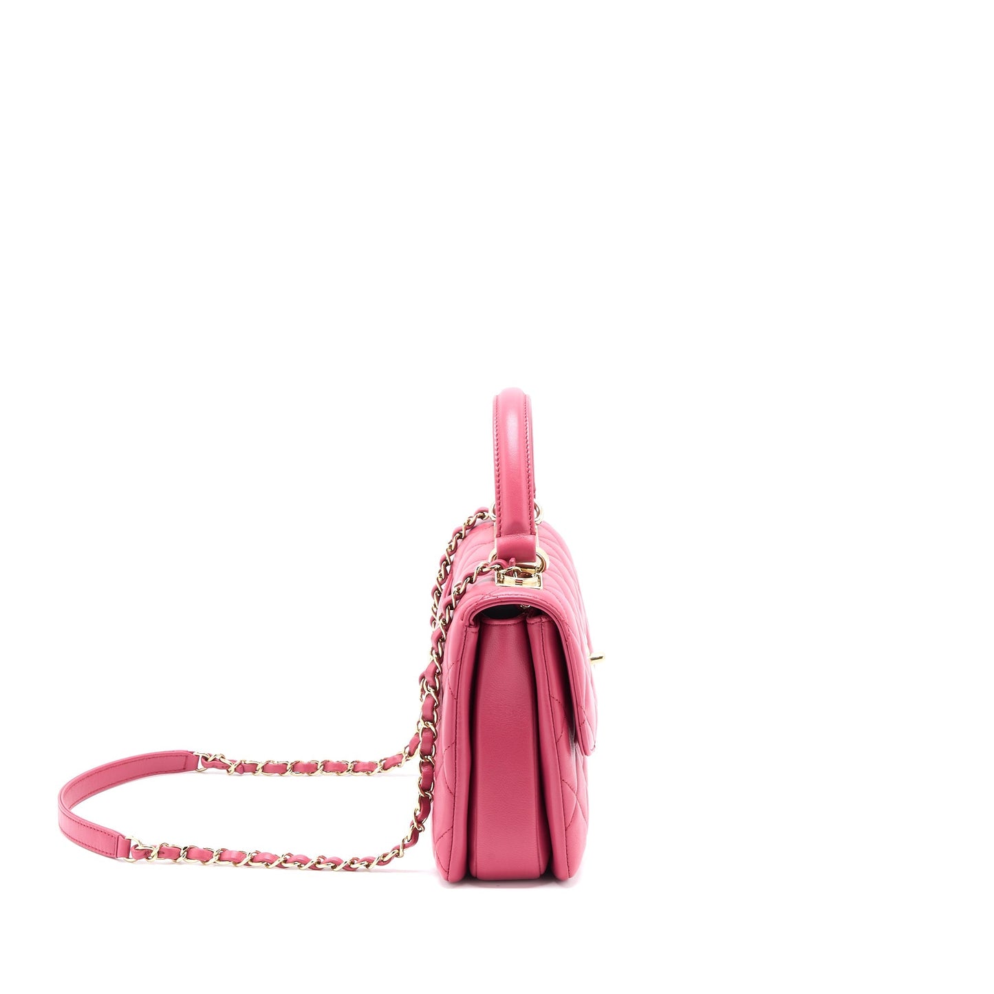 Chanel Top handle Trendy CC Flap Bag Lambskin Pink LGHW