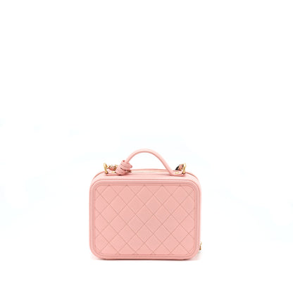 Chanel Filigree Vanity Case Caviar Pink GHW