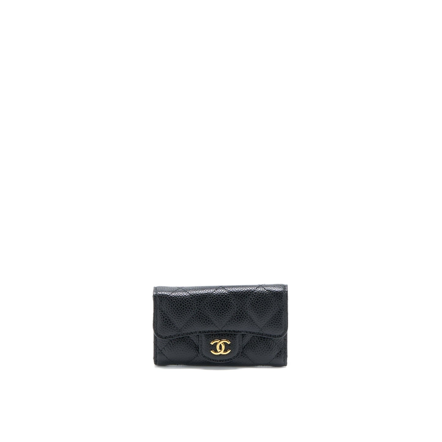 Chanel Flap Key Holder Caviar Black GHW