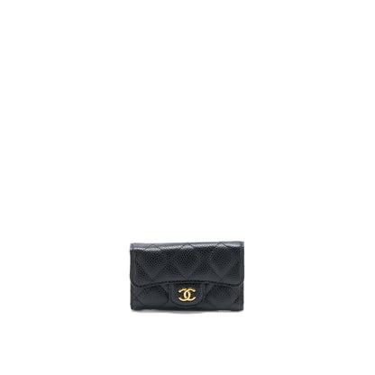 Chanel Flap Key Holder Caviar Black GHW