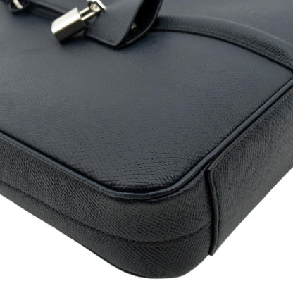 CELINE Grained Calfskin Leather Crossbody Briefcase Bag Navy Blue