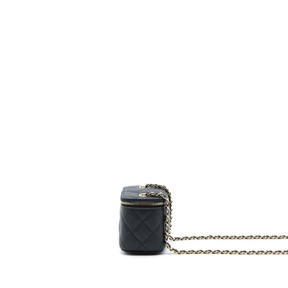 Chanel Mini Square Vanity Case Caviar Black LGHW (Microchip)