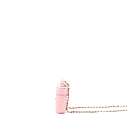 Chanel Mini Top Handle Vanity Case Caviar Pink LGHW