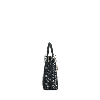 Dior Mini Lady Dior Satin Black With Crystal Black
