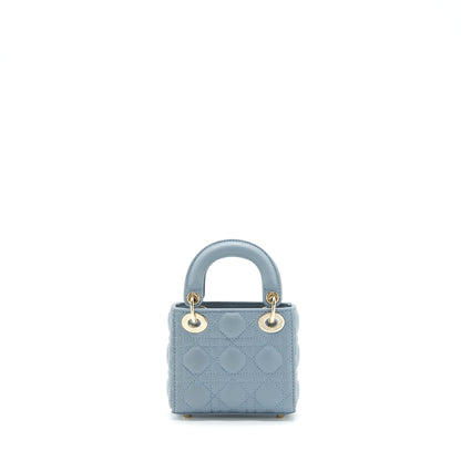 Dior Micro Lady Dior Purse Cannage Lambskin Cloud Blue