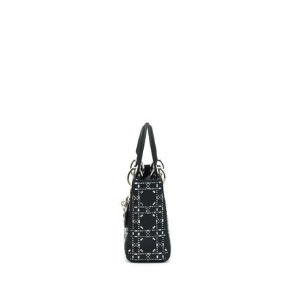 Dior Mini Lady Dior Satin Black With Crystal Black