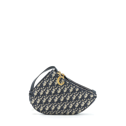 Dior Saddle Pouch Blue Oblique Canvas