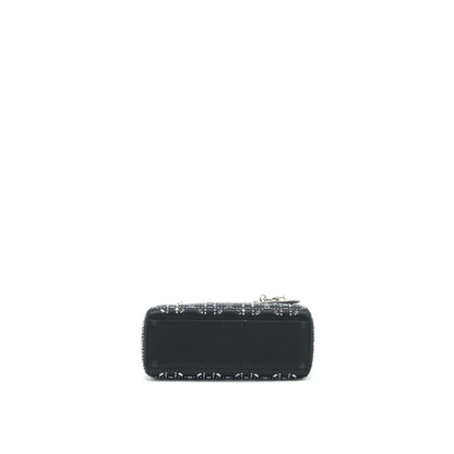 Dior Mini Lady Dior Satin Black With Crystal Black