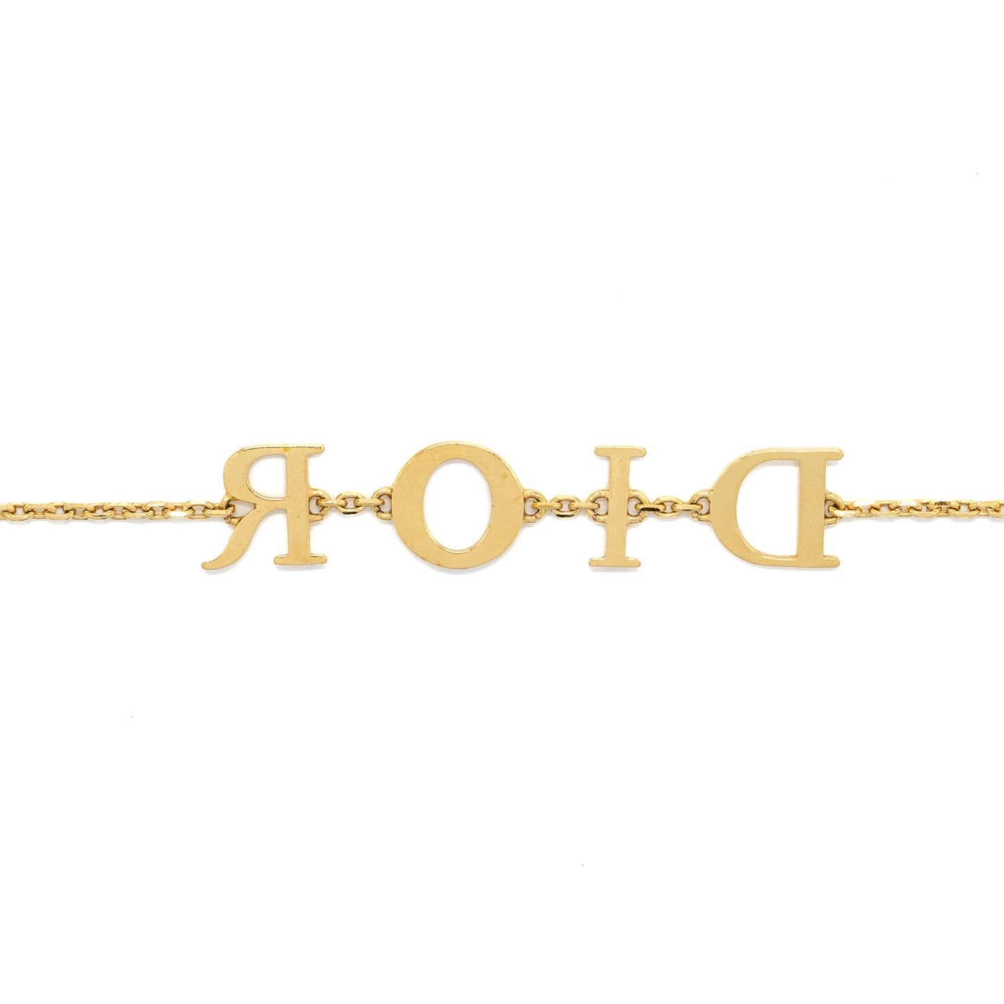 Dior Letter Bracelet Crystal Gold Tone
