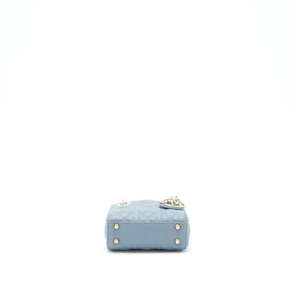 Dior Micro Lady Dior Purse Cannage Lambskin Cloud Blue