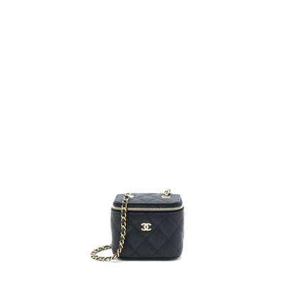 Chanel 23C Mini Vanity with Chain Caviar Black LGHW (Microchip)