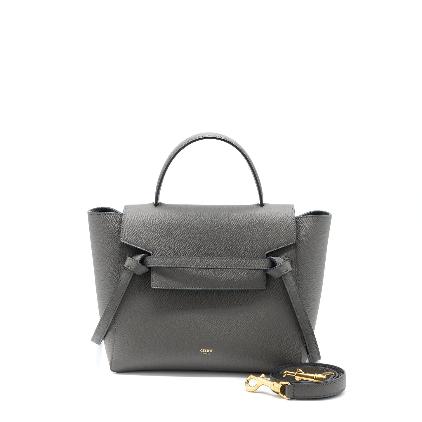 Celine Micro Belt Purse Grained Calfskin Grey