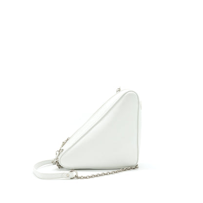 Balenciaga Triangle Mini Chain crossbody Purse White