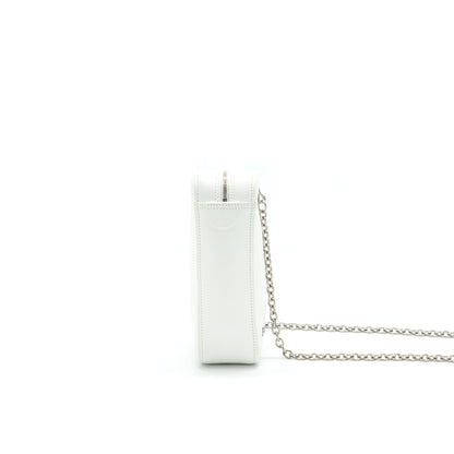 Balenciaga Triangle Mini Chain crossbody Purse White