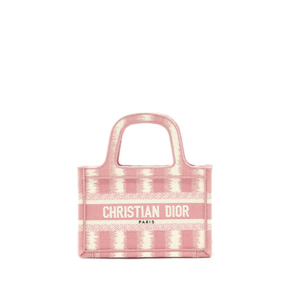 Dior Book Tote Mini Purse Pink/White
