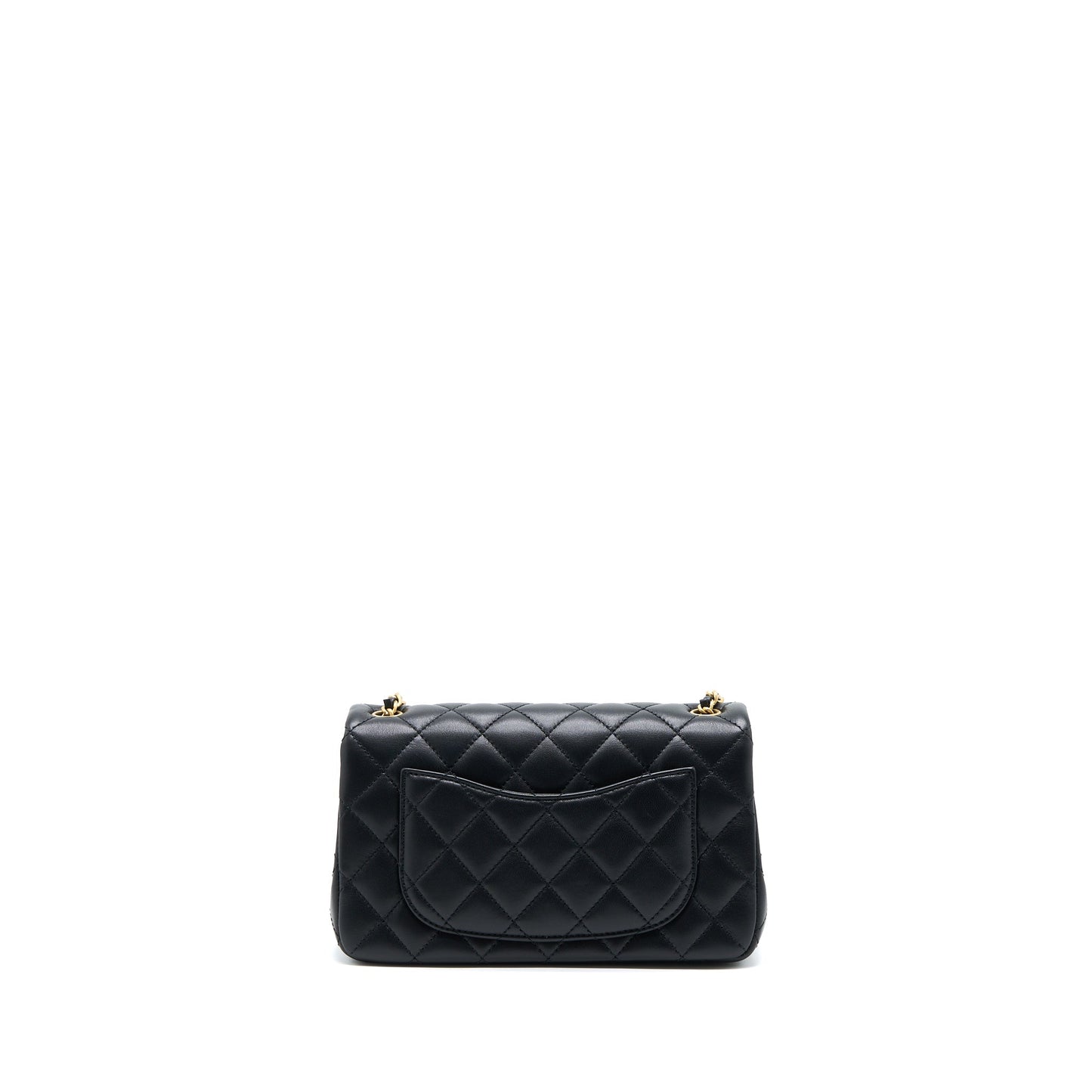 Chanel 23C Pearl Crush Mini Rectangular Flap Bag Lambskin Black Brushed GHW (Microchip)