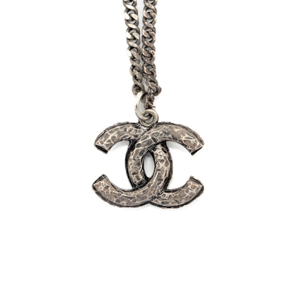 Chanel CC Logo Necklace Crystal/Pearl Ruthenium Hardware