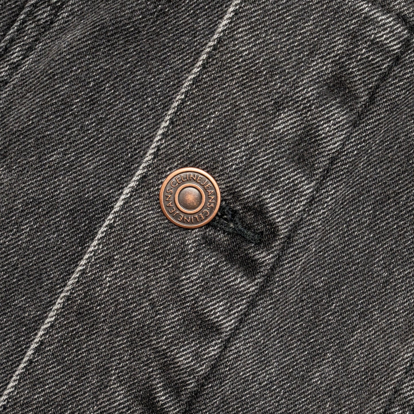 Celine Size S Hooded Trucker Denim Jacket Wash Denim Charcoal