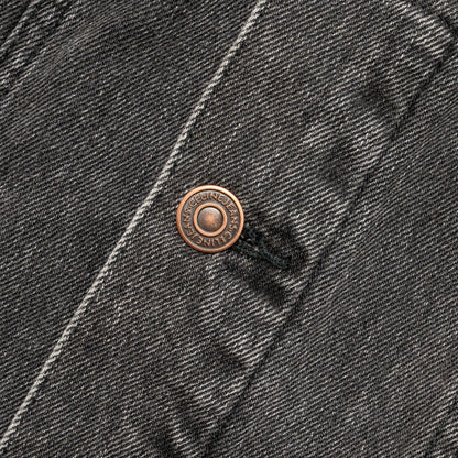 Celine Size S Hooded Trucker Denim Jacket Wash Denim Charcoal