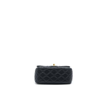 Chanel Pearl Crush Mini Square Lambskin Black Brushed GHW (Microchip)
