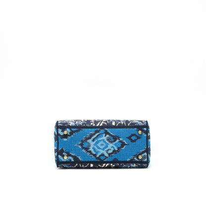 Dior Medium Lady D-Lite Purse Aqua Blue Toile De Jouy Embroidery