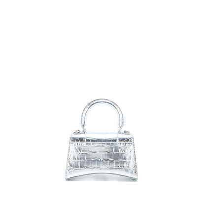 Balenciaga Hourglass Embossed Calfskin Silver