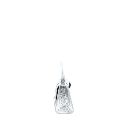 Balenciaga Hourglass Embossed Calfskin Silver