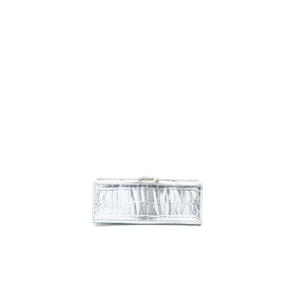 Balenciaga Hourglass Embossed Calfskin Silver