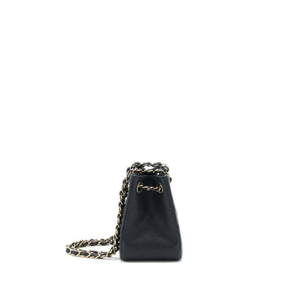 Chanel 22S Mini Bucket Bag Caviar Black LGHW (Microchip)