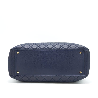 Chanel Grand Shopping Tote XL Caviar Navy Blue GHW