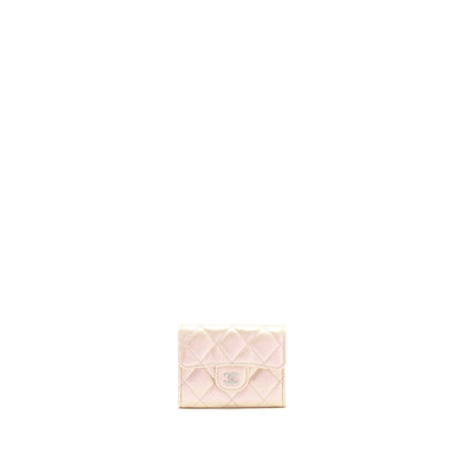 Chanel Iridescent Card Holder Calfskin Pink SHW