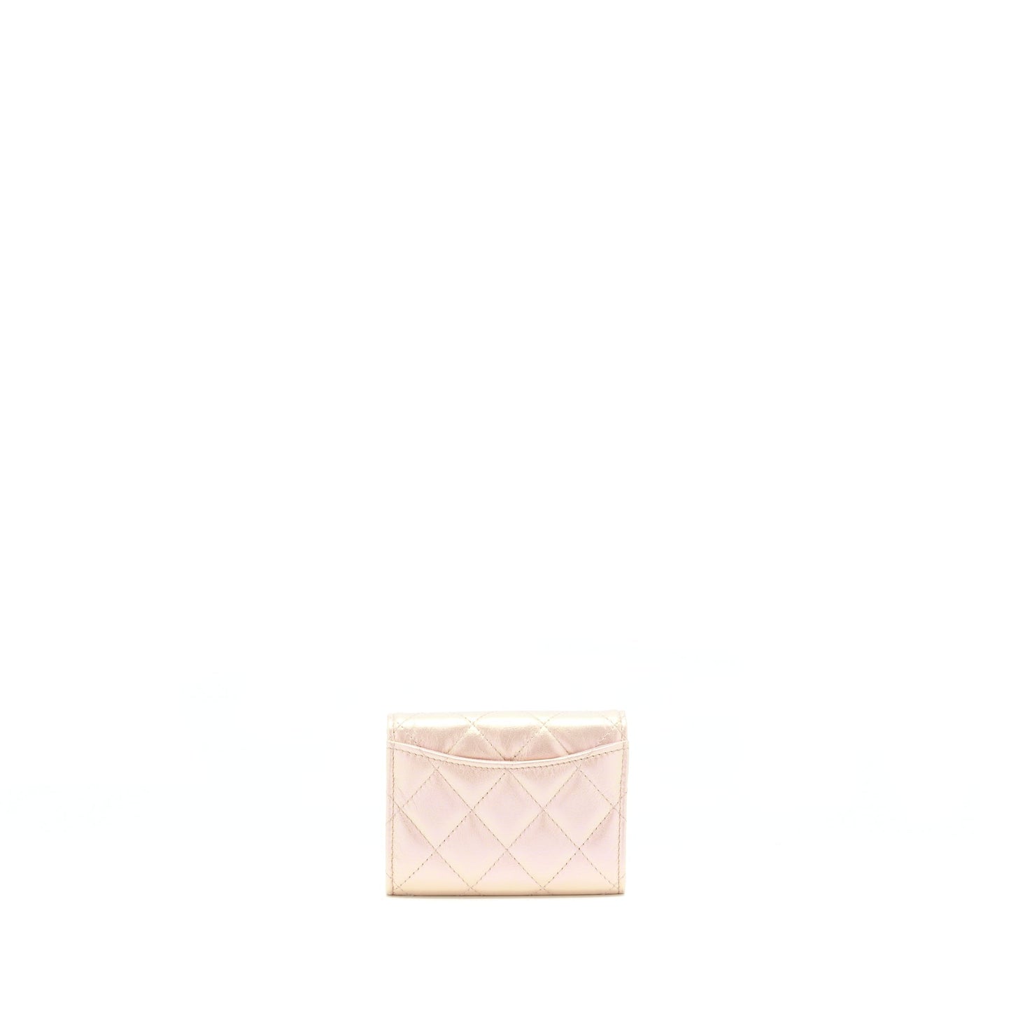Chanel Iridescent Card Holder Calfskin Pink SHW