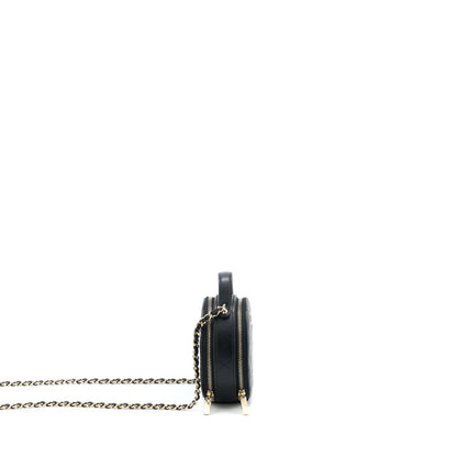 Chanel Mini Round Purse Vanity Caviar Black LGHW