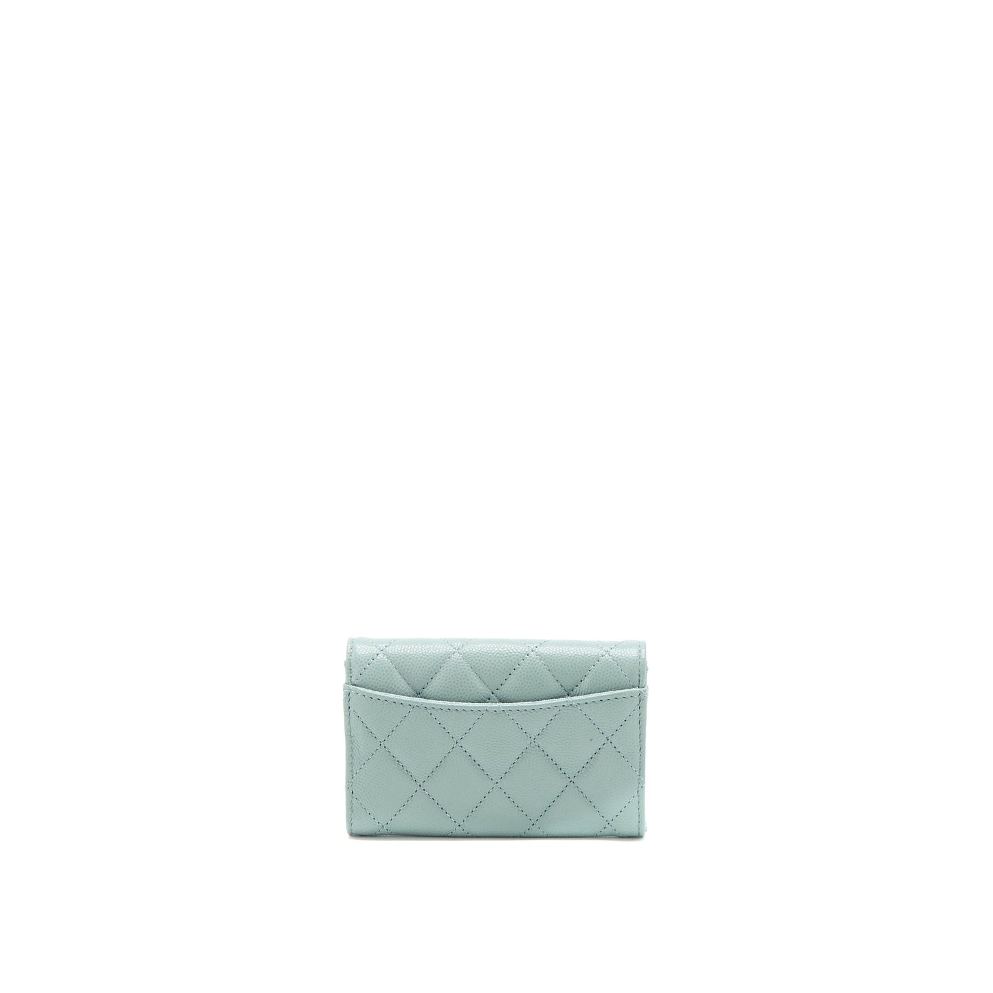 Chanel 23C Classic Flap Card Holder Caviar Light Grey LGHW