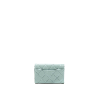Chanel 23C Classic Flap Card Holder Caviar Light Grey LGHW