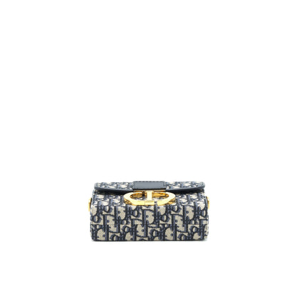 Dior 30 Montaigne Mini Box Purse Blue Oblique