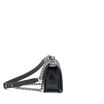 Chanel Small Boy Bag Caviar Black Ruthenium Sliver Hardware (Microchipï¼