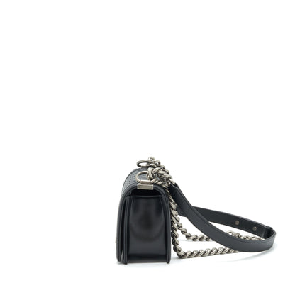 Chanel Small Boy Bag Caviar Black Ruthenium Sliver Hardware (Microchipï¼