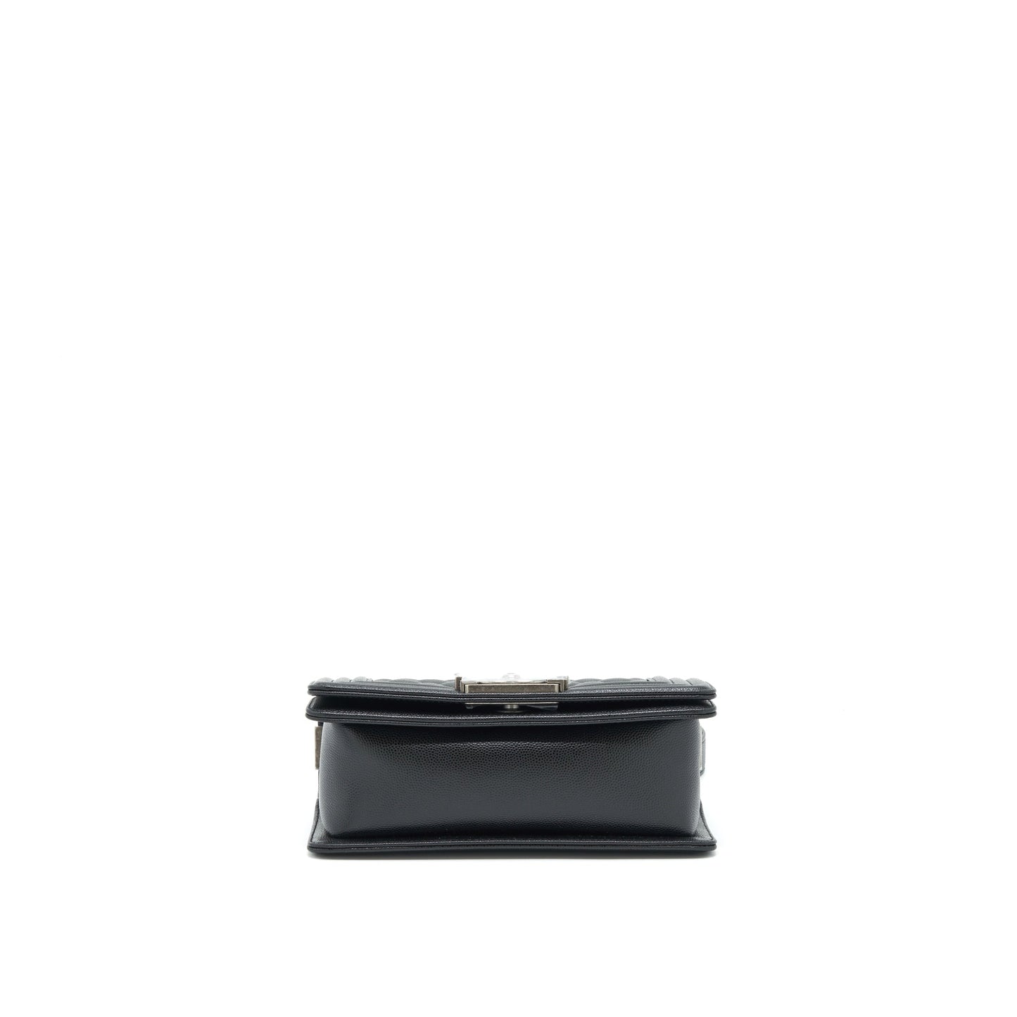 Chanel Small Boy Bag Caviar Black Ruthenium Sliver Hardware (Microchipï¼