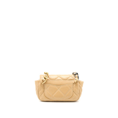 Chanel 19 Belt Bag Lambskin Dark Beige Multicolour Hardware
